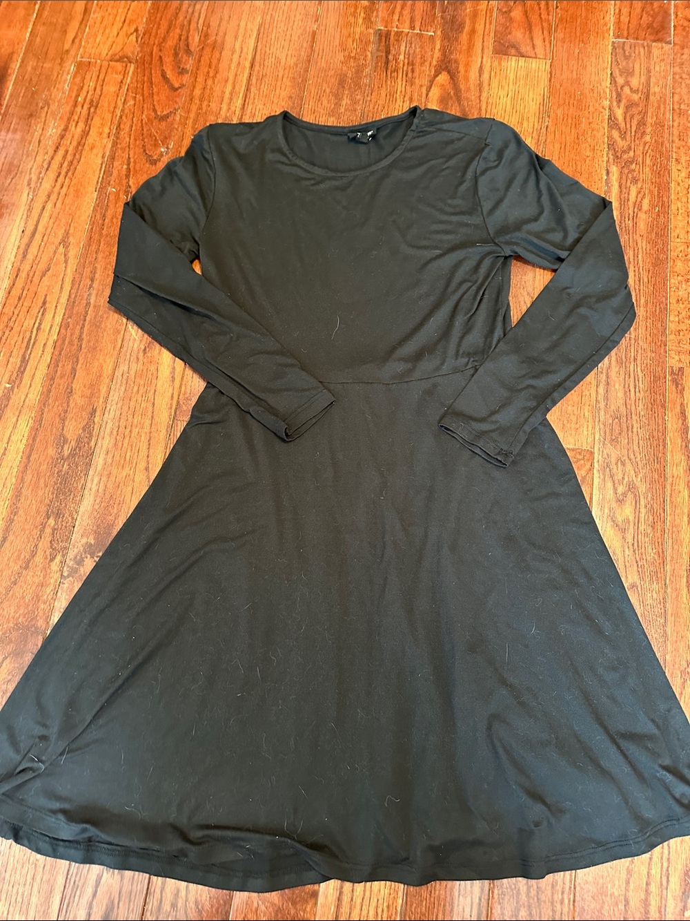Ardene Black Long Sleeve Fit-and-Flare Dress